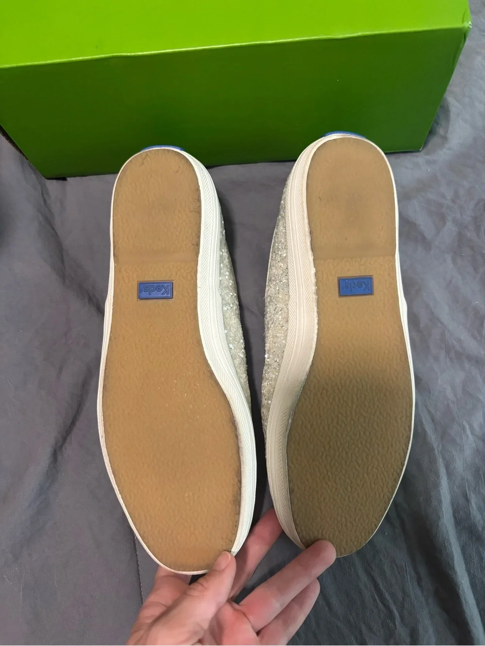 Kate Spade Cream Glitter Keds 6.5 (37)
